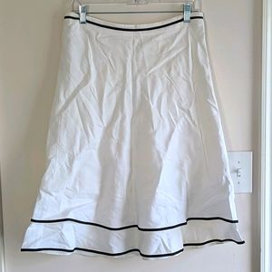 Ann Taylor Loft Contrast Binding Linen Blend Tiered Skirt Ann Taylor Loft